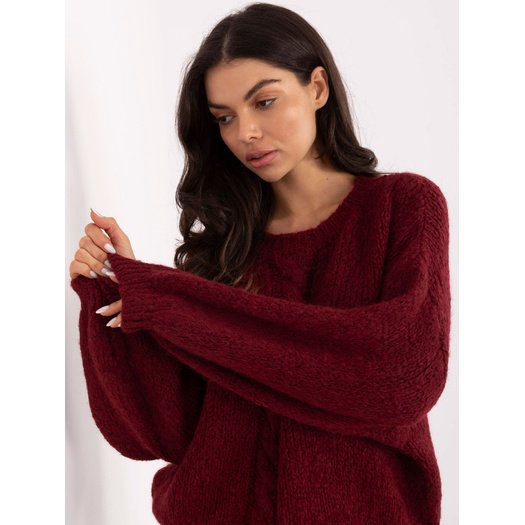 Sweter-MI-SW-1610.18-bordowy 2