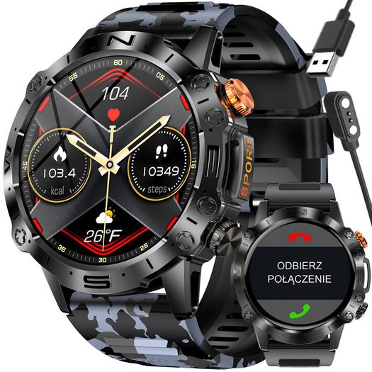 GRAVITY GT20-5 MEN S SMARTWATCH - AMOLED, ADDITIONAL BELT (sg024e)