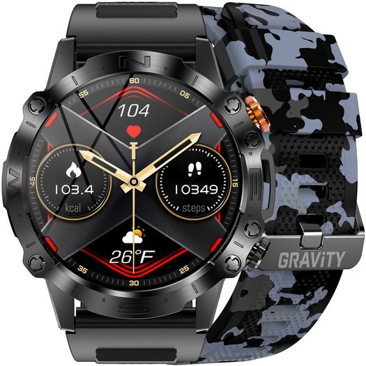 GRAVITY GT20-5 MEN S SMARTWATCH - AMOLED, ADDITIONAL BELT (sg024e)