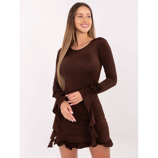 Sukienka-MI-SK-A1565.80-brązowy 2