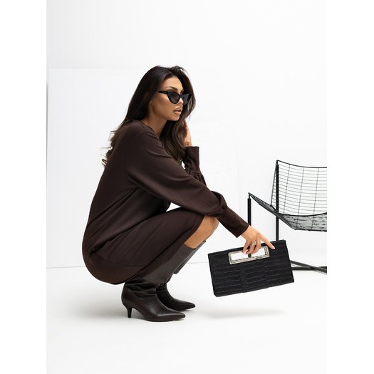 Sukienka-RV-SK-A1059.17-ciemny brązowy 1