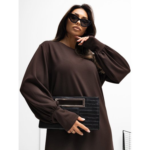 Sukienka-RV-SK-A1059.17-ciemny brązowy 2