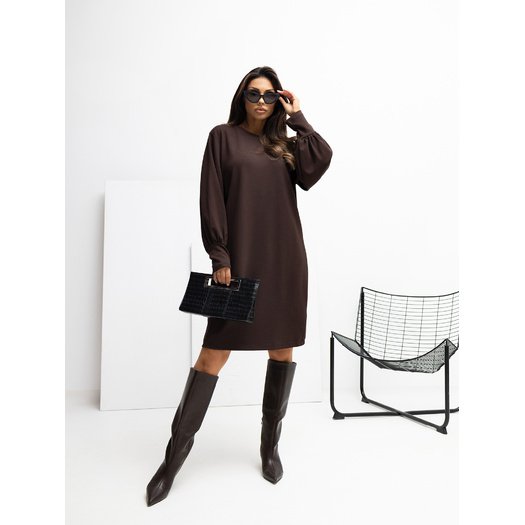 Sukienka-RV-SK-A1059.17-ciemny brązowy 3