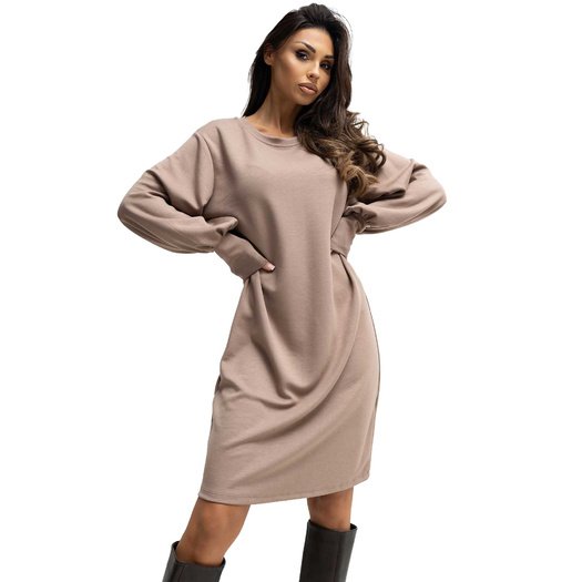 Sukienka-RV-SK-A1059.17-ciemny bezowy