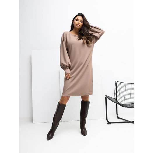Sukienka-RV-SK-A1059.17-ciemny bezowy 2