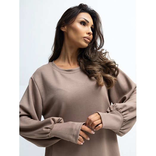 Sukienka-RV-SK-A1059.17-ciemny bezowy 3