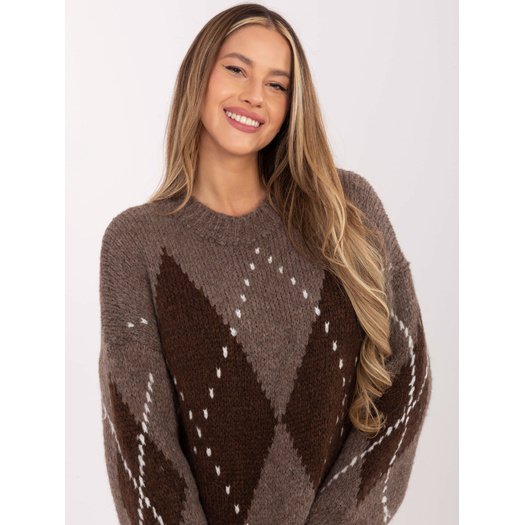 Sweter-MI-SW-WM295.15-ciemny bezowy 1