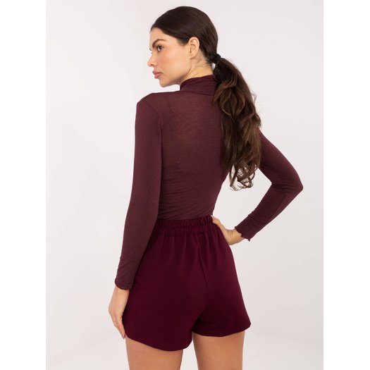 Szorty-IT-SN-FL8755.20P-bordowy 3