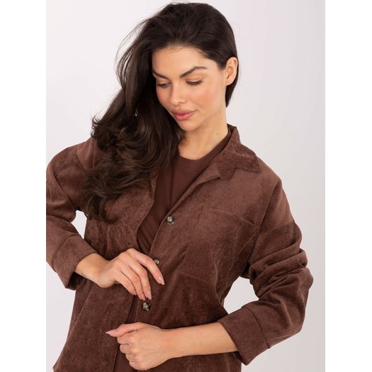 Koszula-D50061J11078A3-ciemny brązowy 1