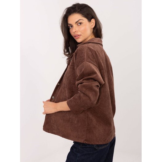 Koszula-D50061J11078A3-ciemny brązowy