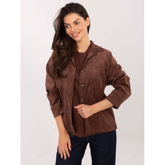 Koszula-D50061J11078A3-ciemny brązowy 4