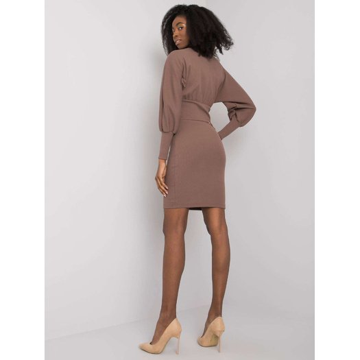 Sukienka-RV-SK-6079.65-jasny brązowy 1