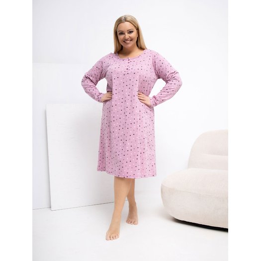 Koszula nocna-DU-KN-FP-607.04P-ciemny r&oacute;żowy