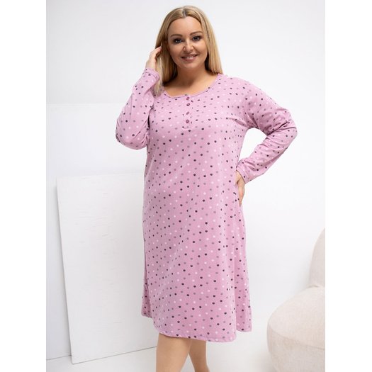Koszula nocna-DU-KN-FP-607.04P-ciemny r&oacute;żowy 3