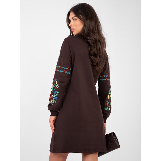 Sukienka-RV-SK-8979.94P-ciemny brązowy 3