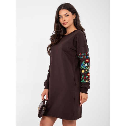 Sukienka-RV-SK-8979.94P-ciemny brązowy 1