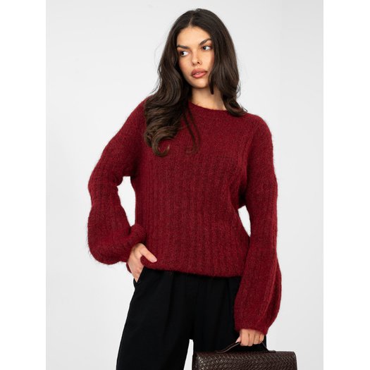 Sweter-MI-SW-9642.01-bordowy