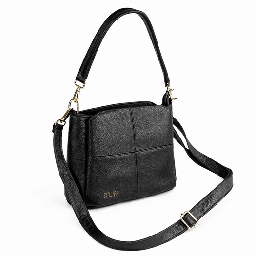 Women&rsquo;s Leather Crossbody Bag Solier FL50 Cassia &ndash; Black 6