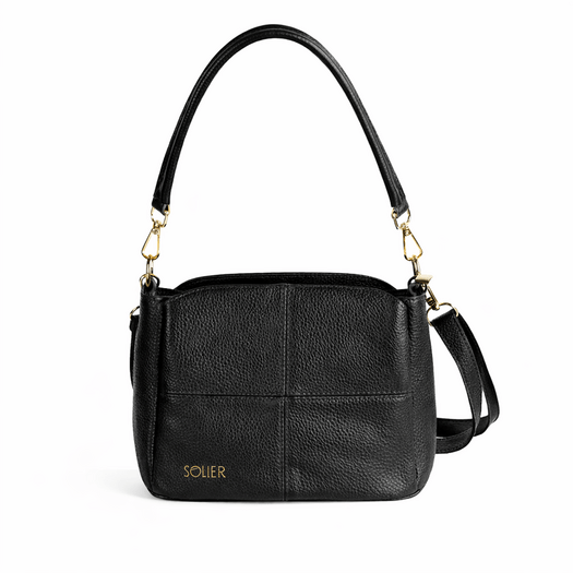 Women&rsquo;s Leather Crossbody Bag Solier FL50 Cassia &ndash; Black 1