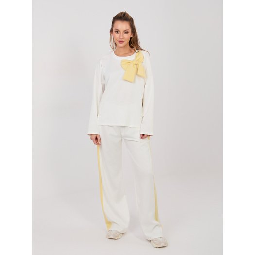 Spodnie dresowe-IT-DR-22220.88-ecru 1
