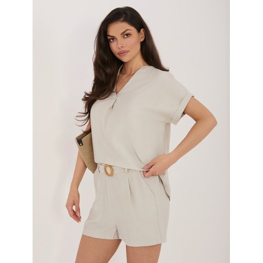 Szorty-D60103M62612KA2-jasny beżowy 2