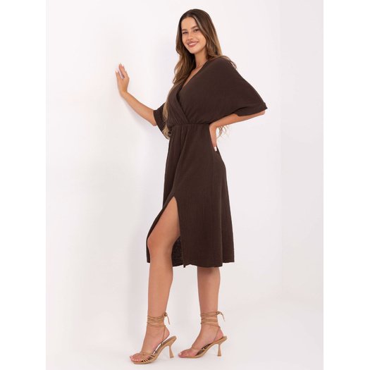 Sukienka-MI-SK-121008.84-ciemny brązowy 1