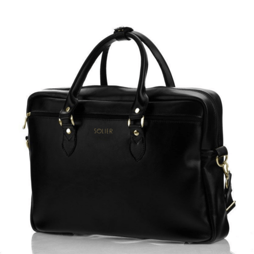 Genuine leather women's laptop bag Marina black 14