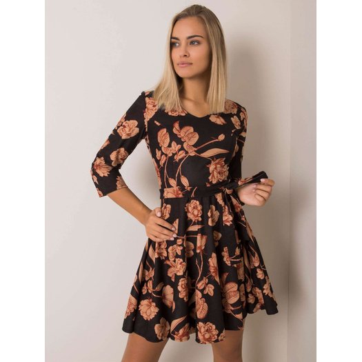 Suknelė-LK-SK-508307-3,75P-juoda-smėlio spalvos