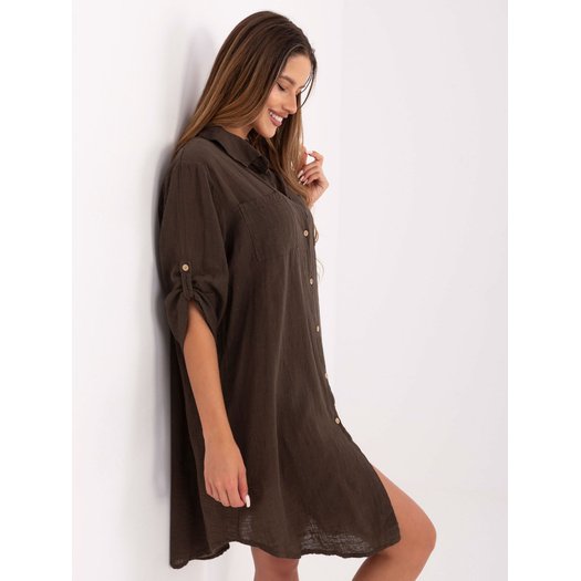 Sukienka-TW-SK-BI-22263.00-ciemny brązowy