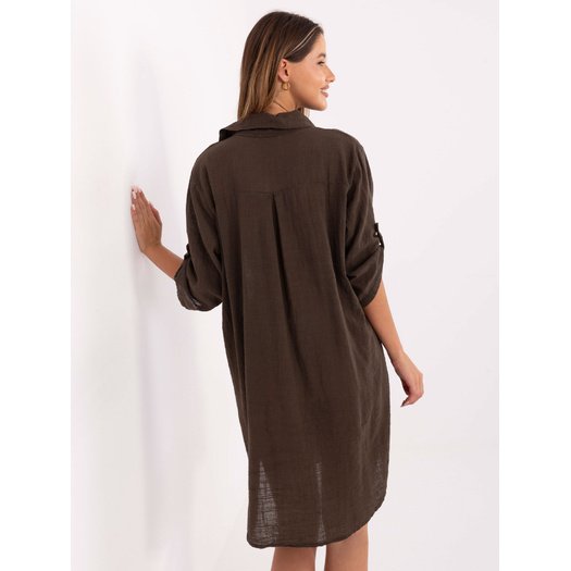 Sukienka-TW-SK-BI-22263.00-ciemny brązowy