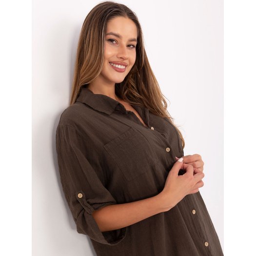 Sukienka-TW-SK-BI-22263.00-ciemny brązowy