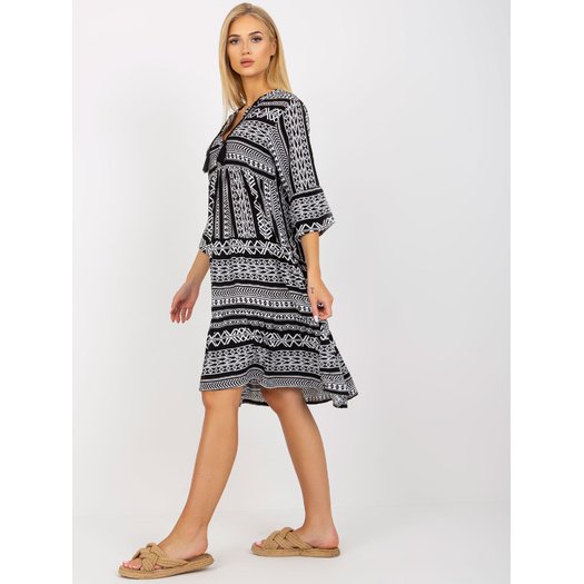 Suknelė-D73771M30214A1EN-juoda ir balta