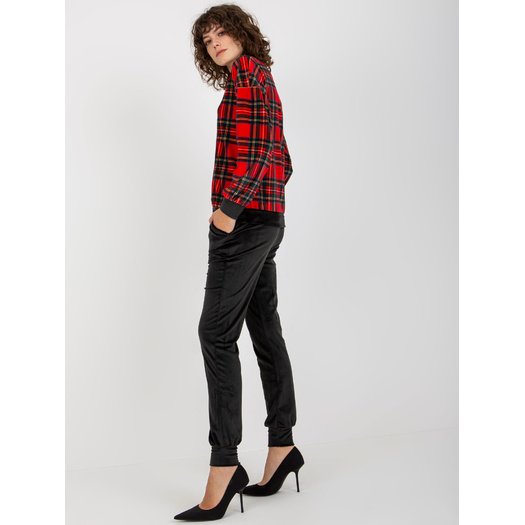 Veliūrinis treningas moterims  RP-KMPL-8190-6.26X-czarno-czerwony