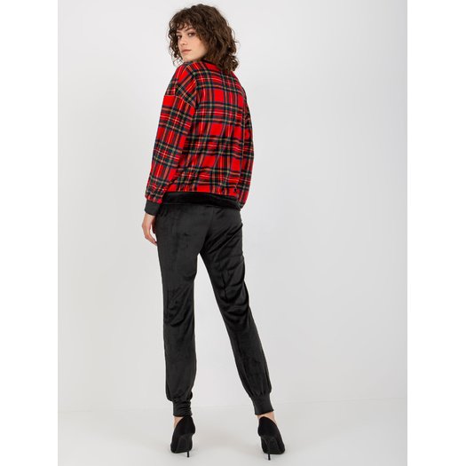 Veliūrinis treningas moterims  RP-KMPL-8190-6.26X-czarno-czerwony