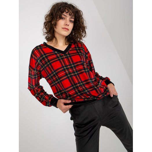 Veliūrinis treningas moterims  RP-KMPL-8190-6.26X-czarno-czerwony