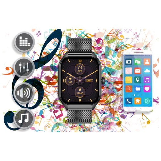 Išmanusis laikrodis UNISEX Rubicon RNCF03 - BLUETOOTH, ALWAYS ON DISPLAY (sr049g)