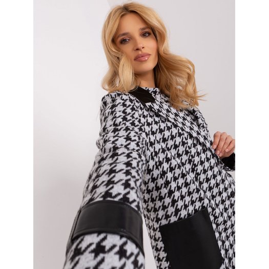 Švarkas moterims -LK-MA-509511.99-balta-juoda