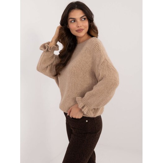 Sweter-MI-SW-2912.10X-ciemny bezowy 1