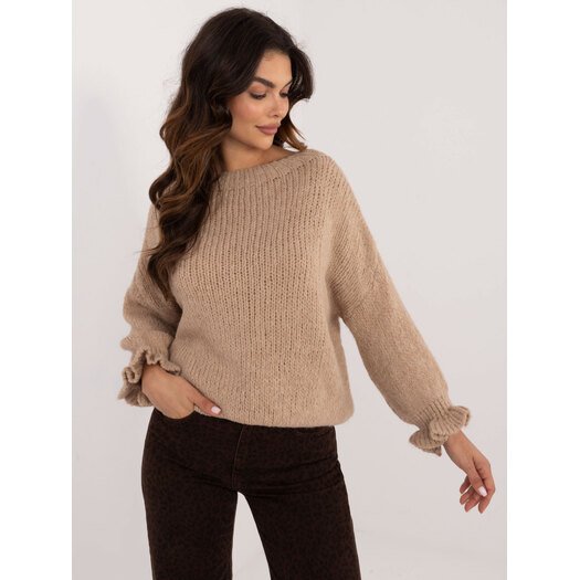 Sweter-MI-SW-2912.10X-ciemny bezowy