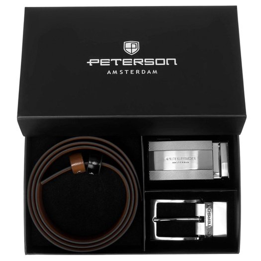 Men's belt gift set Peterson PTN KL-B007-S001 BLACK-BROWN