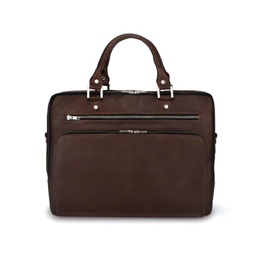Genuine leather laptop bag Solier SL24 Shannon dark brown 3