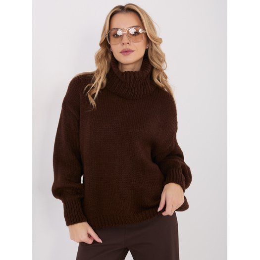 Sweter-IN-SW-3176.26-ciemny brązowy 2