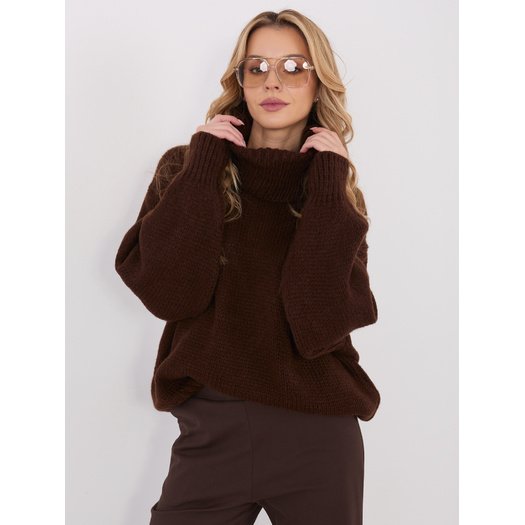 Sweter-IN-SW-3176.26-ciemny brązowy 1