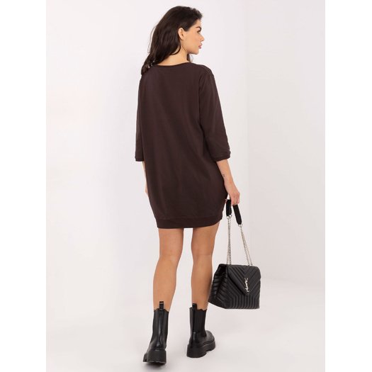 Sukienka-RV-SK-6839.95-ciemny brązowy 2