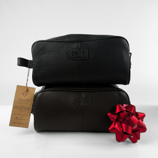 ELEGANTIŠKA NATŪRALIOS ODOS VYRIŠKA KOSMETINĖ SOLIER - Juoda 2