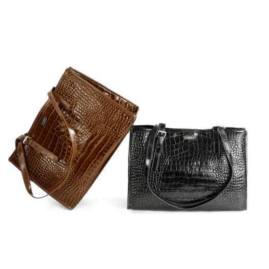 Leather Textured Shopper Shoulder Bag Solier FL55 Lune &ndash; Brown 6