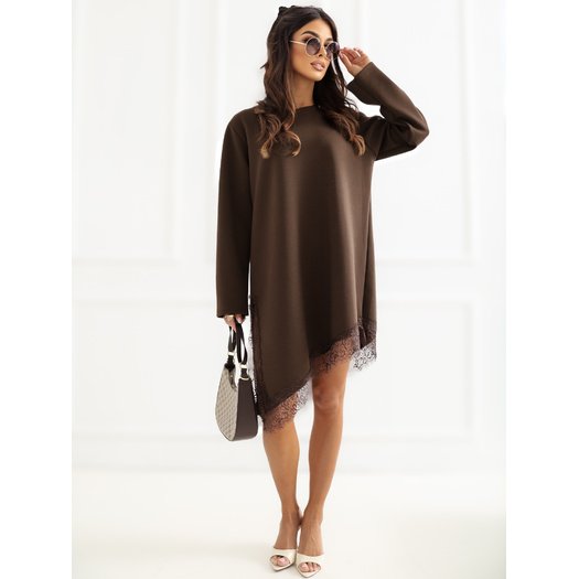 Sukienka-TW-SK-BI-24376.31-ciemny brązowy