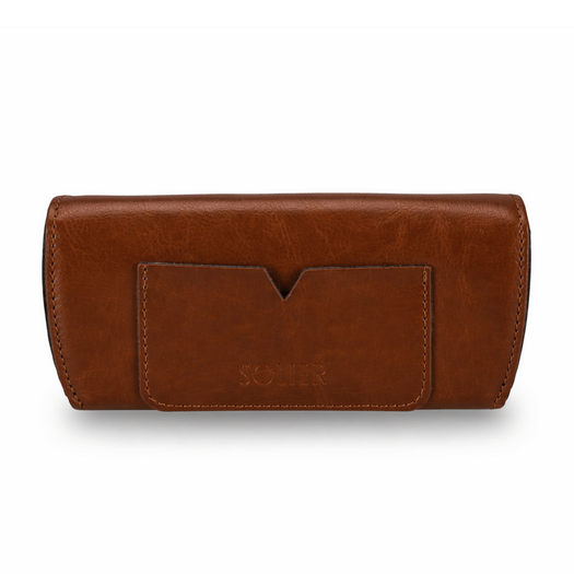 Genuine leather spectacle case Solier SA37 camel 2