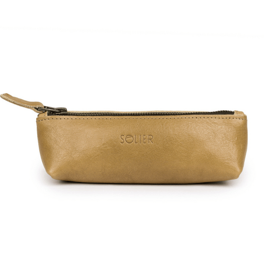 Leather pencil case Solier SA51 black 1
