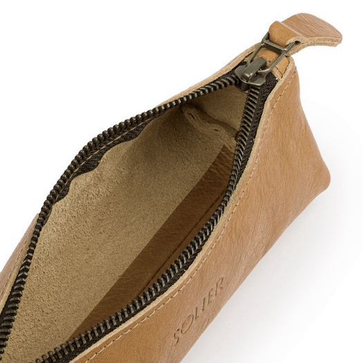 Leather pencil case Solier SA51 black 2